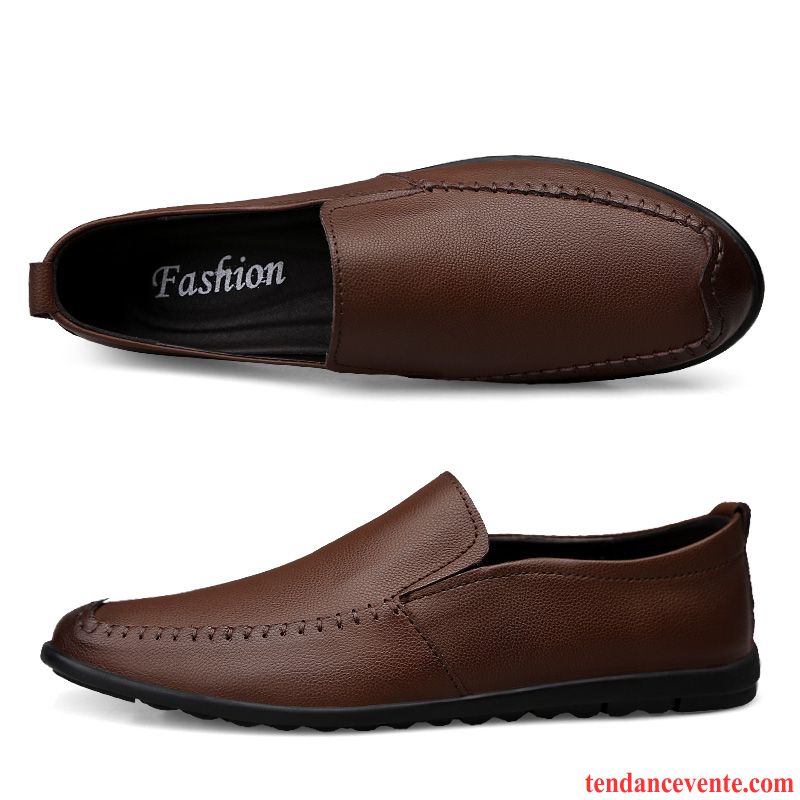 Mocassins Homme Tendance Tous Les Assortis Chaussures De Conduite Angleterre Travailler Printemps Noir