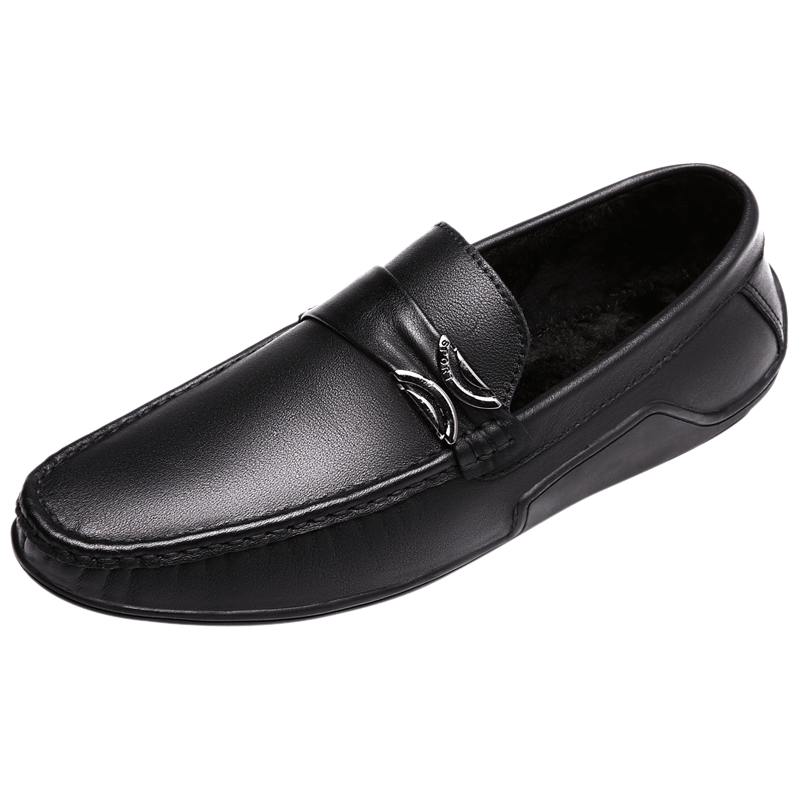 Mocassins Homme Été L'automne Semelle Doux Slip-on Derbies Tendance Noir