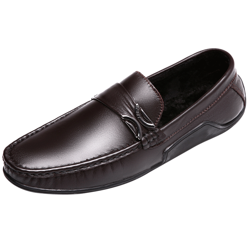 Mocassins Homme Été L'automne Semelle Doux Slip-on Derbies Tendance Noir