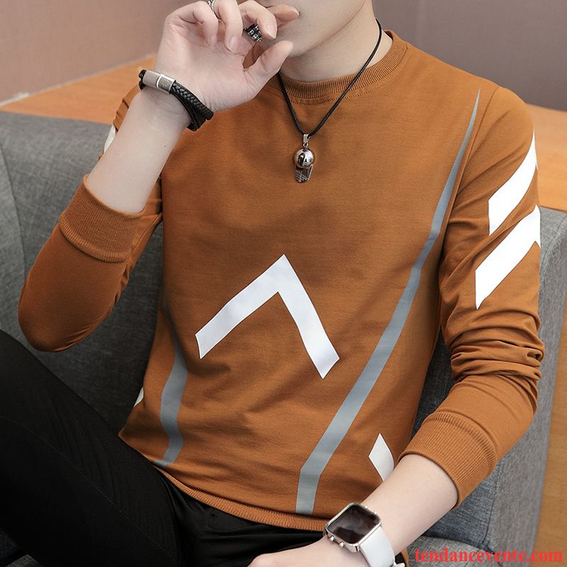 Model De Sweatshirts Pour Homme Chemise En Bas L'automne Blanc Longues Une Veste Hoodies Tendance Col Rond Homme Beau Bordeaux