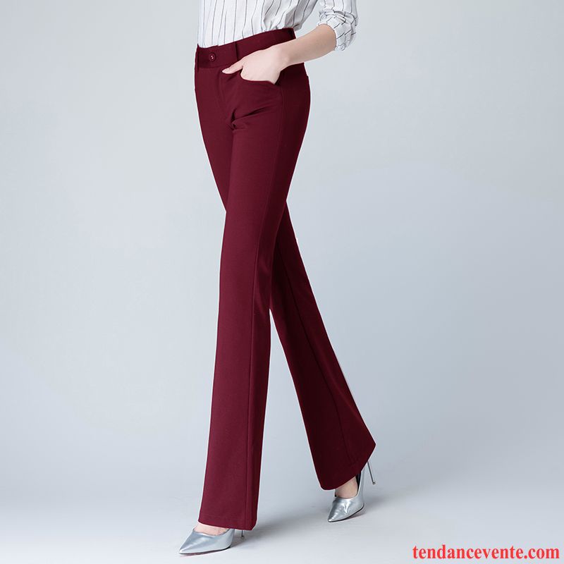 Pantalon A Poche Femme Femme Slim Forme Haute Cintrée Hiver Décontractée Taillissime Jambe Droite Jean Évasé L'automne Légèrement Renforcé Pantalon Extensible Pas Cher