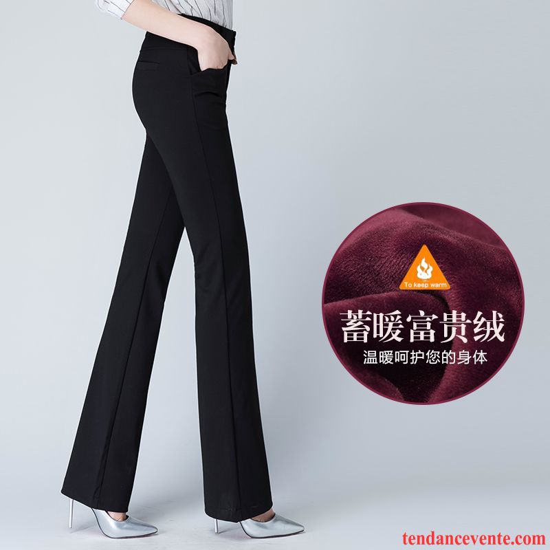 Pantalon A Poche Femme Femme Slim Forme Haute Cintrée Hiver Décontractée Taillissime Jambe Droite Jean Évasé L'automne Légèrement Renforcé Pantalon Extensible Pas Cher