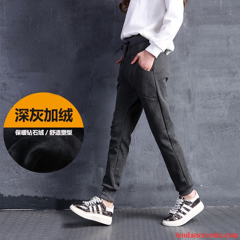 Pantalon Bleu Électrique Femme Harlan Pantalon Taillissime Plus De Velours Hiver Baggy Sport Renforcé Graisse L'automne Femme Décontractée Mince Argent