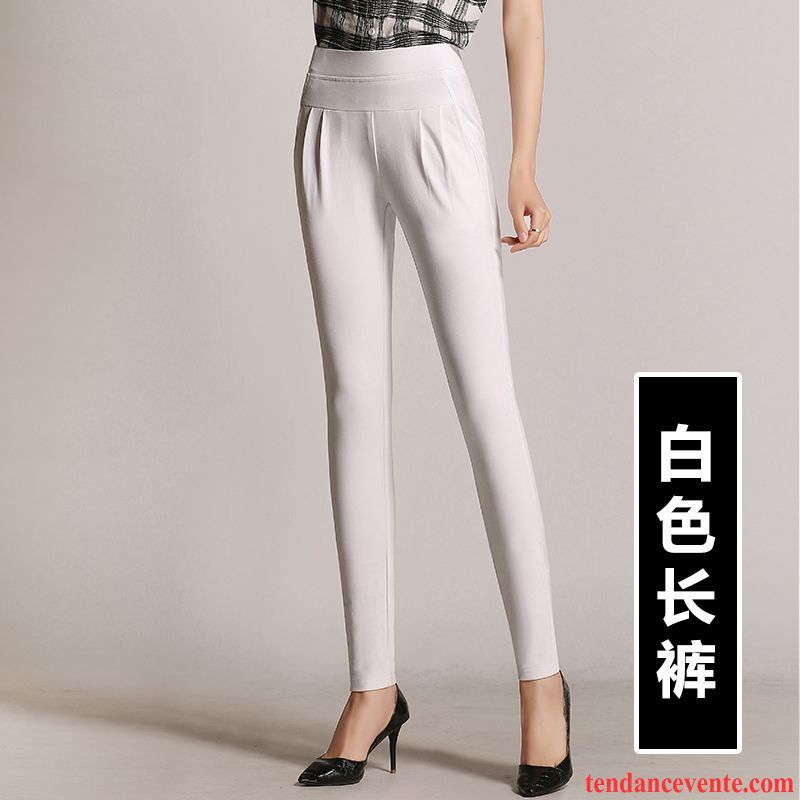 Pantalon Boule Femme Pas Cher Hiver Pantalon L'automne Femme Maigre Mince Taillissime Neuvième Pantalon Plus De Velours Harlan Décontractée Noir Tendance Blanc