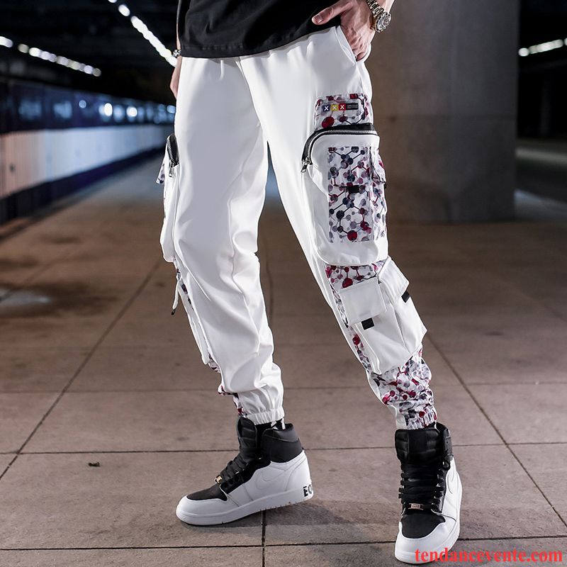 Pantalon Cargo Homme Baggy Sport Tous Les Assortis Tendance Bureau Décontractée Blanc