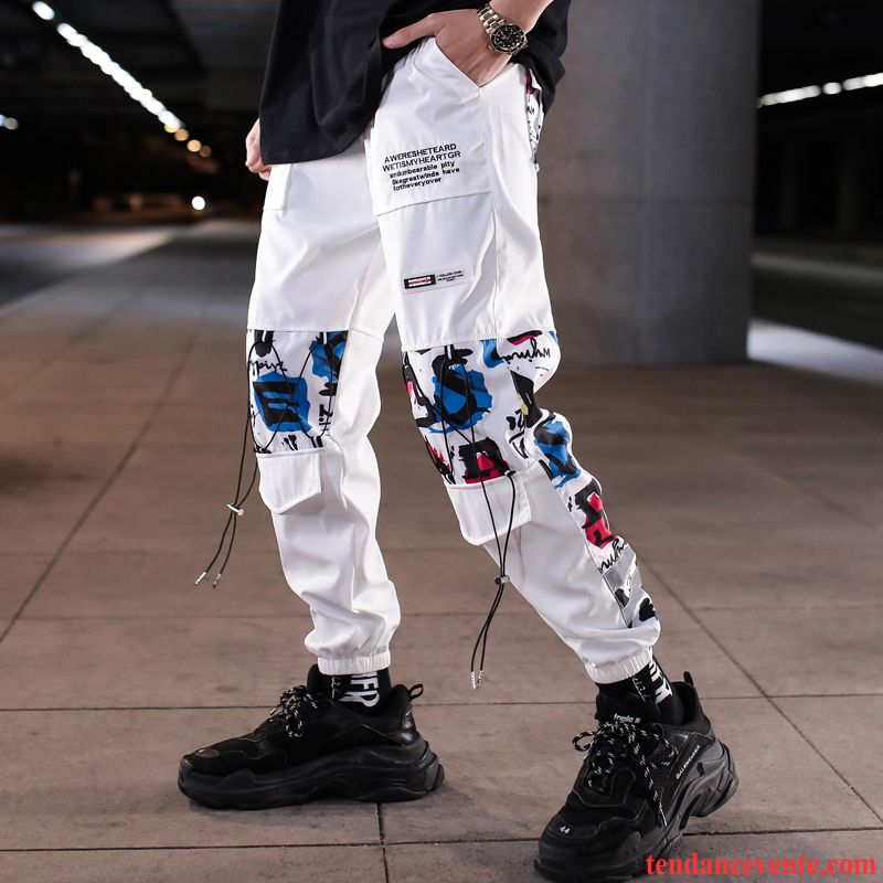 Pantalon Cargo Homme Baggy Sport Tous Les Assortis Tendance Bureau Décontractée Blanc