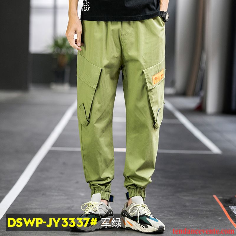 Pantalon Cargo Homme Baggy Tendance Printemps L'automne Bureau Décontractée Vert