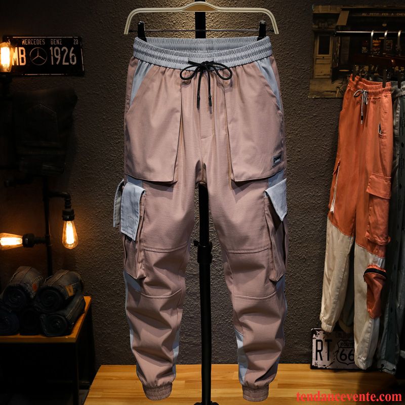 Pantalon Cargo Homme Bureau Pantalons Tendance Baggy Été Légère Gris