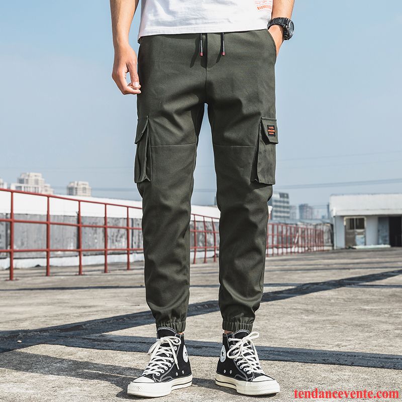 Pantalon Cargo Homme Camouflage Encre Tendance Maigre Neuvième Pantalon Bureau