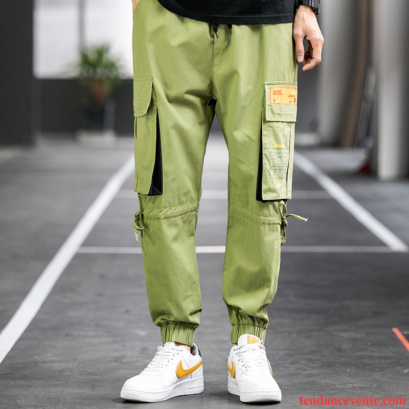 Pantalon Cargo Homme Jambe Droite Décontractée Tendance Printemps Bureau Beau Jaune