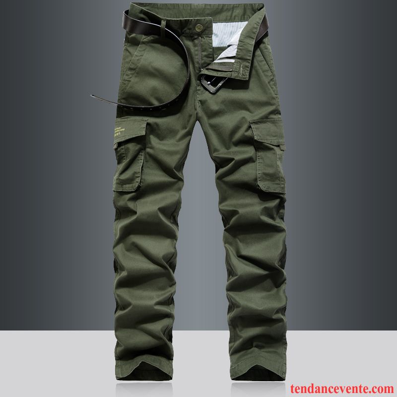 Pantalon Cargo Homme Multi-poche Bureau Taillissime Pantalons Baggy Printemps Vert