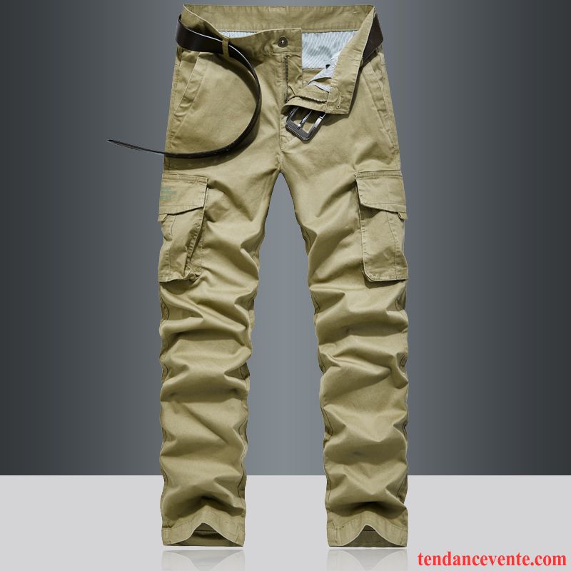 Pantalon Cargo Homme Multi-poche Bureau Taillissime Pantalons Baggy Printemps Vert