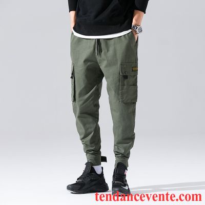 Pantalon Cargo Homme Neuvième Pantalon Printemps Baggy Bureau Taillissime Tendance Vert