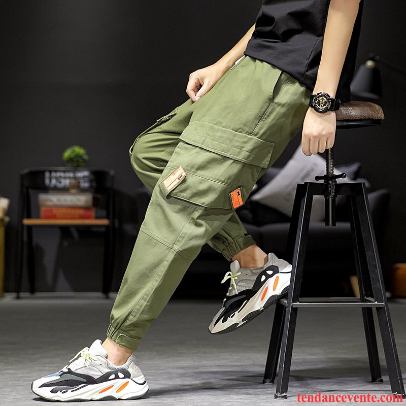 Pantalon Cargo Homme Poche Bureau Taillissime Maigre Sport Légère Vert