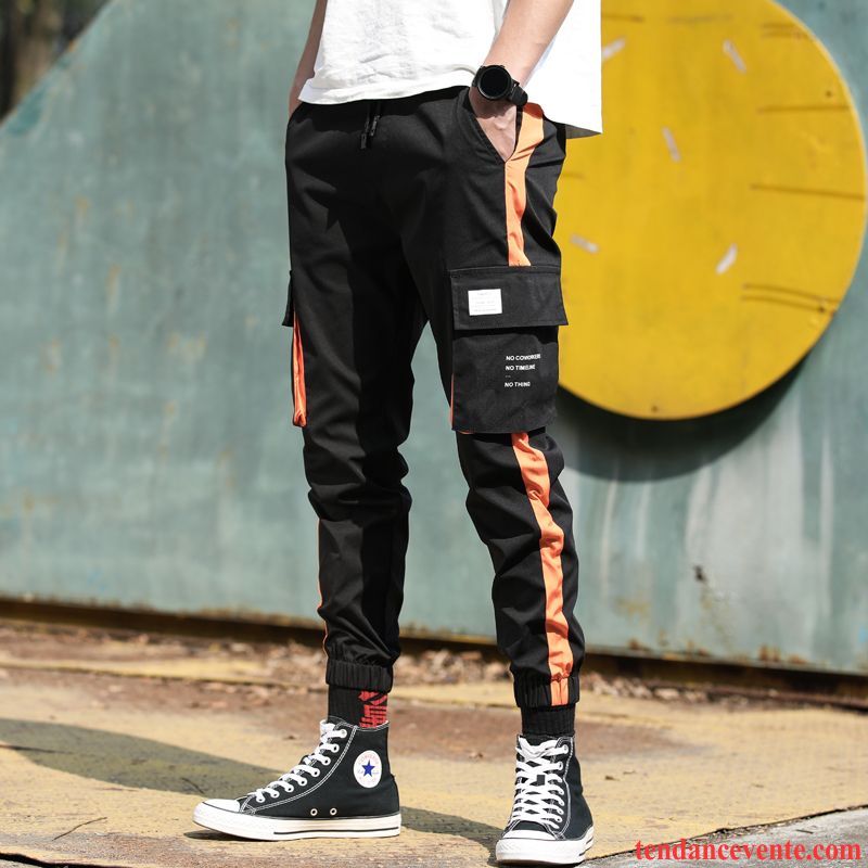 Pantalon Cargo Homme Slim Bureau Baggy Tendance Printemps L'automne Noir