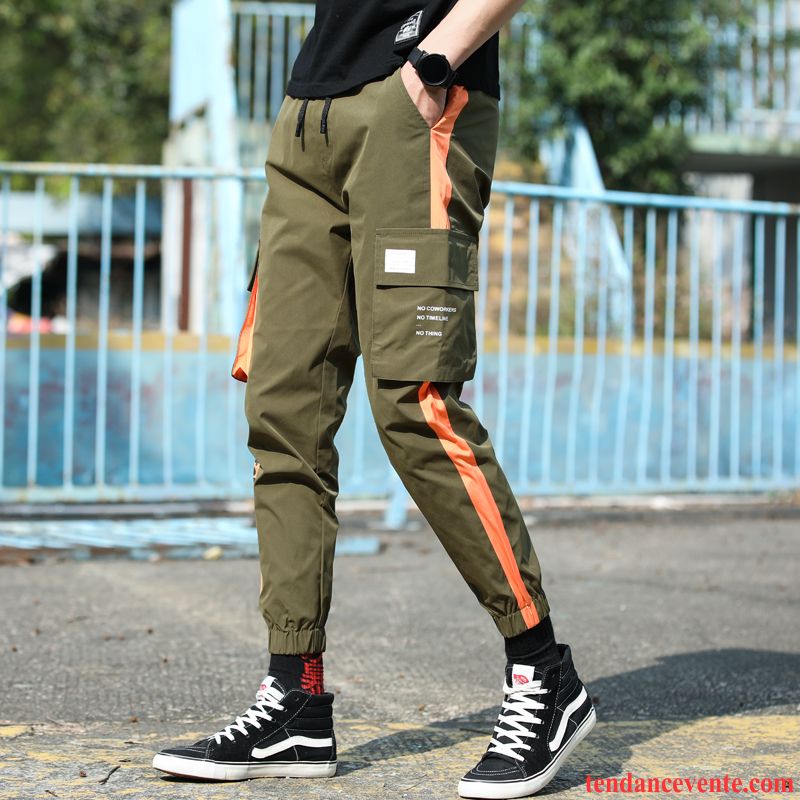 Pantalon Cargo Homme Slim Bureau Baggy Tendance Printemps L'automne Noir