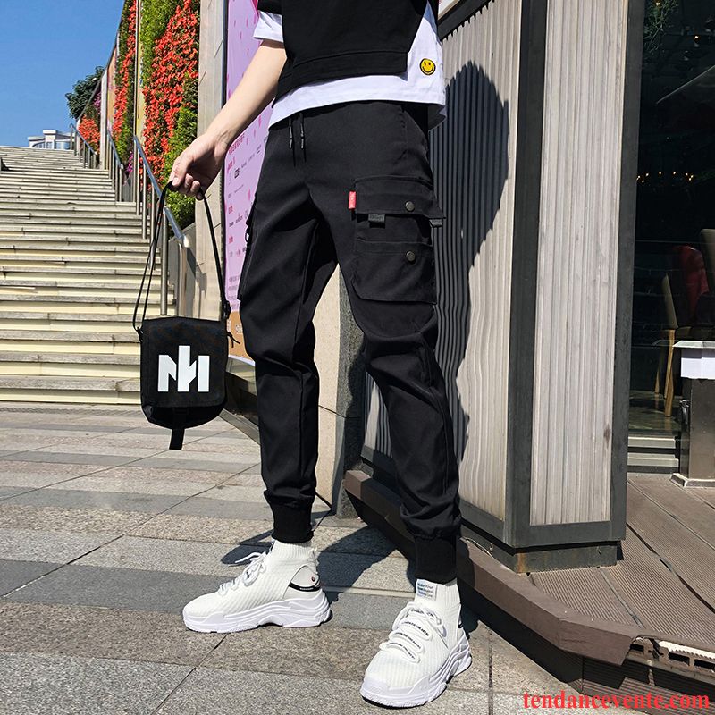 Pantalon Cargo Homme Slim Bureau Baggy Tendance Printemps L'automne Noir