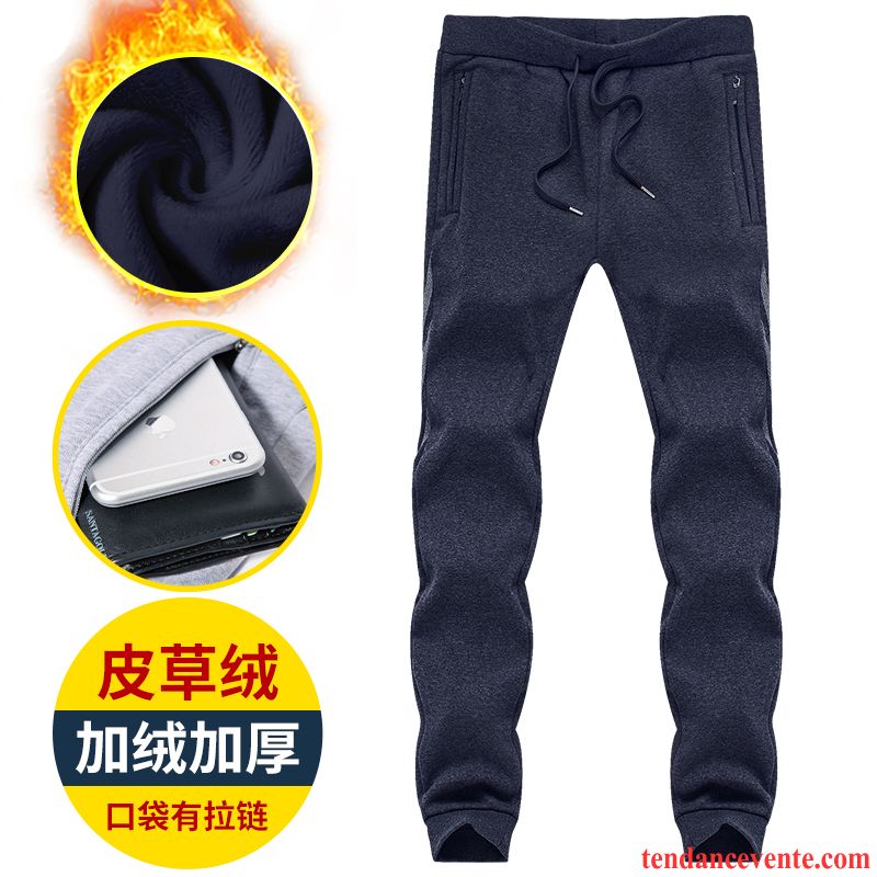 Pantalon Cigarette Homme Pantalon Hiver Baggy Renforcé Sport Plus De Velours Homme Jambe Droite Coton Bio L'automne Kaki Pas Cher