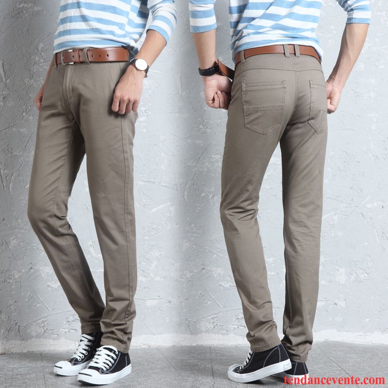 Pantalon Classe Homme De Travail Étudiant Jambe Droite Tendance Jeunesse Plus De Velours Slim L'automne Homme Pantalon Hiver Épais Mauve