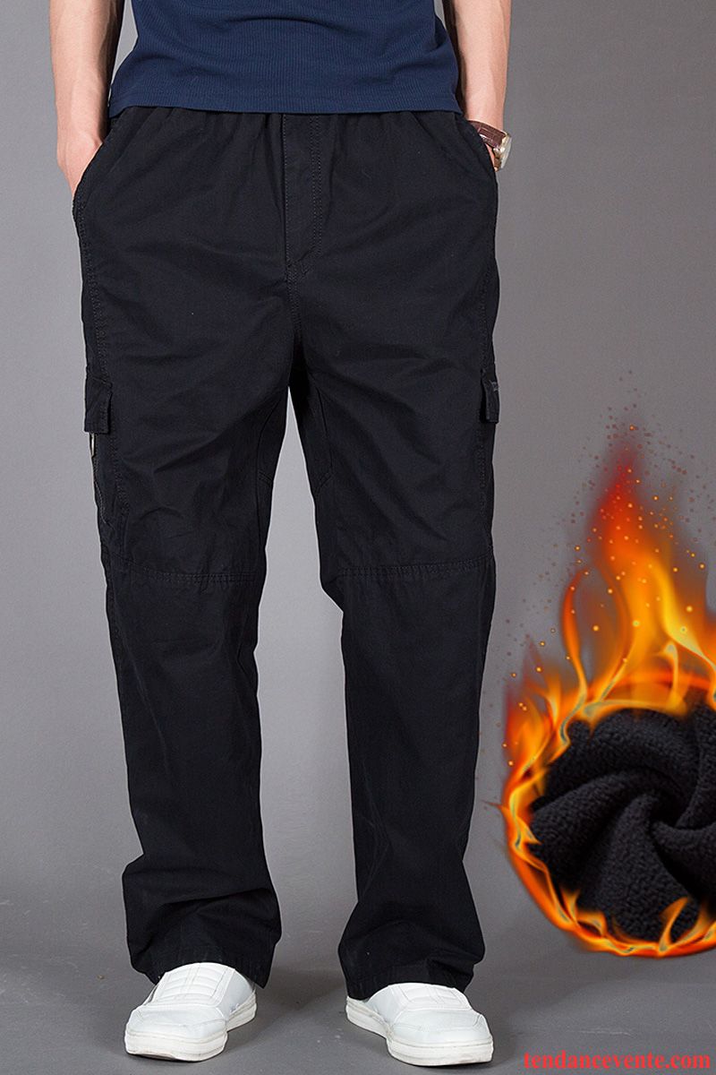 Pantalon Coton Homme Épais Baggy Homme Taillissime Plus De Velours Gros Bureau L'automne Élastique Hiver Chauds Pas Cher