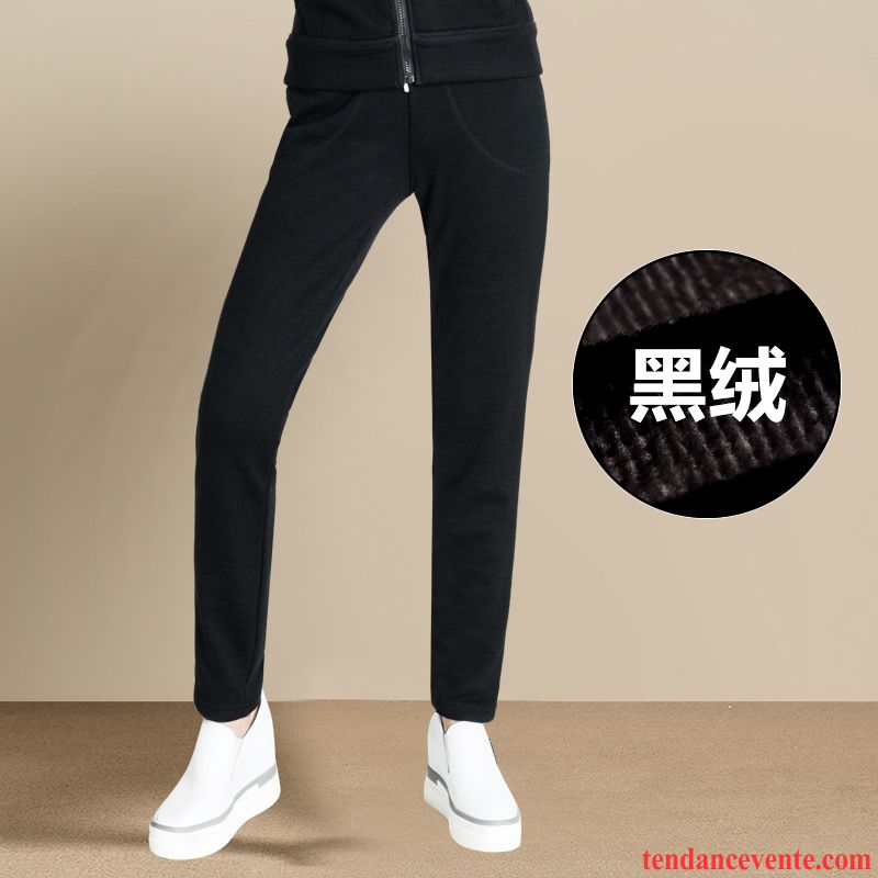 Pantalon Femme Lin Coton Mince Taillissime Pantalon Harlan Hiver L'automne Sport Femme Slim Baggy Jambe Droite Décontractée Plus De Velours