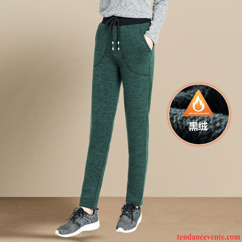 Pantalon Femme Lin Coton Mince Taillissime Pantalon Harlan Hiver L'automne Sport Femme Slim Baggy Jambe Droite Décontractée Plus De Velours