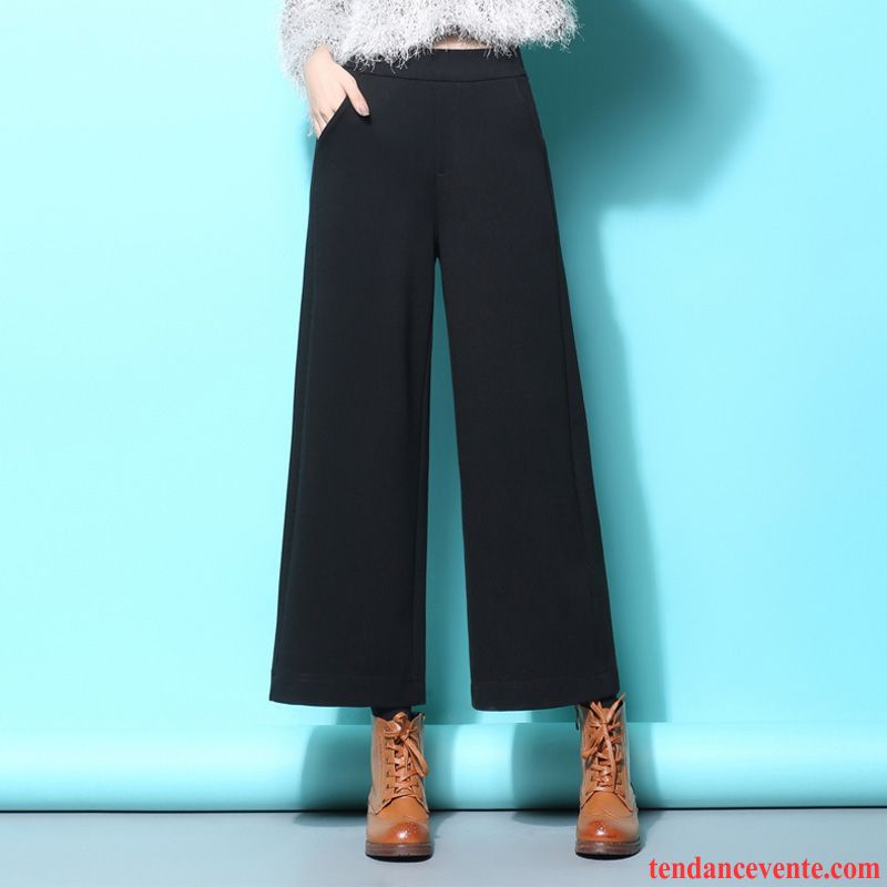 Pantalon Fin Femme L'automne Hiver Rayé Neuvième Pantalon Taillissime Femme Forme Haute Cintrée