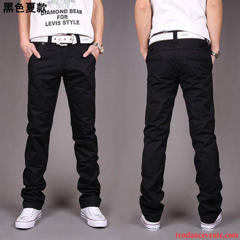 Pantalon Habillé Homme Jeunesse Jambe Droite L'automne Slim Pantalon Homme Tendance Hiver Noir Or