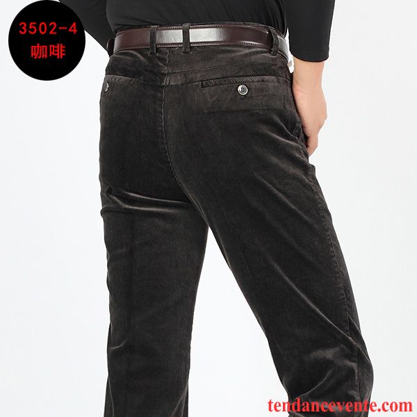 Pantalon Homme Coupe Droite Pantalon Homme Épais Hiver Jambe Droite Velours Côtelé Plus De Velours Rose