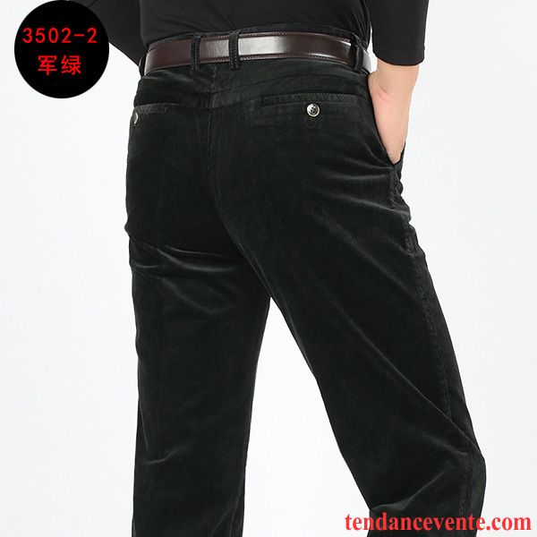 Pantalon Homme Coupe Droite Pantalon Homme Épais Hiver Jambe Droite Velours Côtelé Plus De Velours Rose