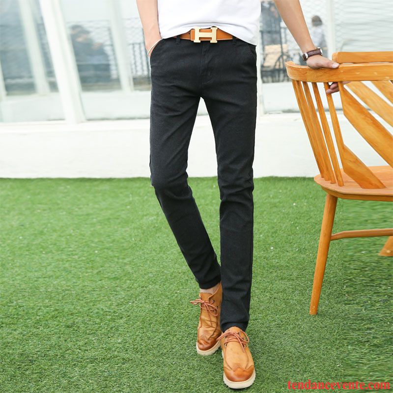 Pantalon Laine Homme Pantalon Homme L'automne Hiver Slim Plus De Velours Tendance Jeunesse Soldes