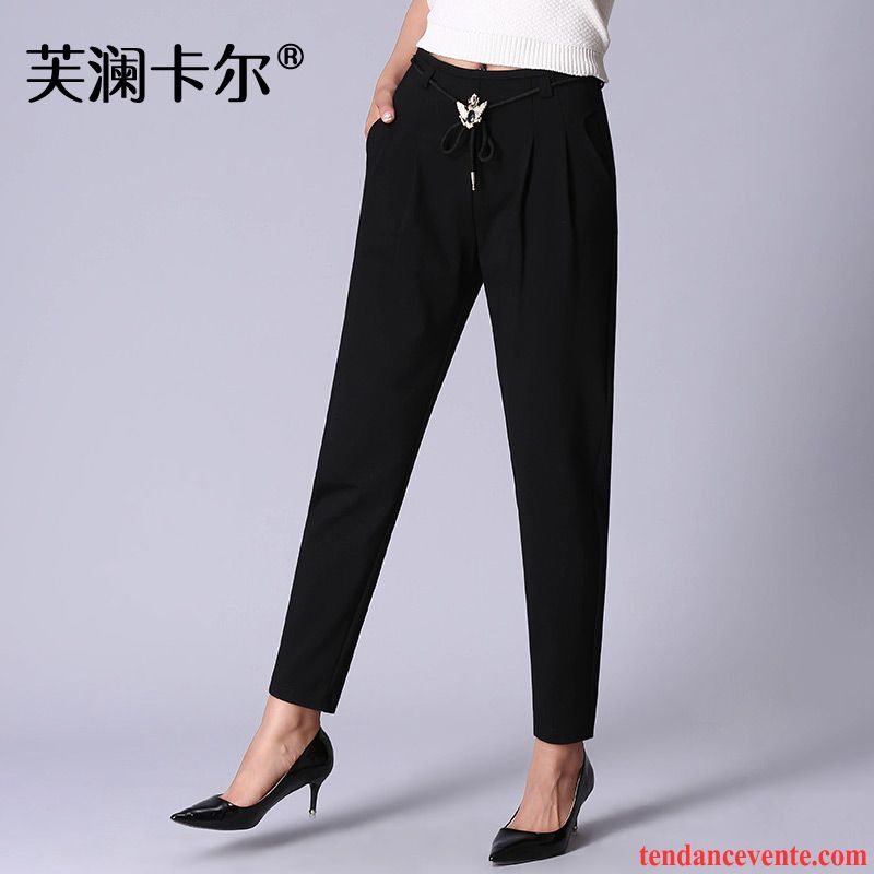 Pantalon Lin Blanc Neuvième Pantalon Décontractée Hiver Harlan Costume Professionnel Femme L'automne Baggy Rayé Printemps