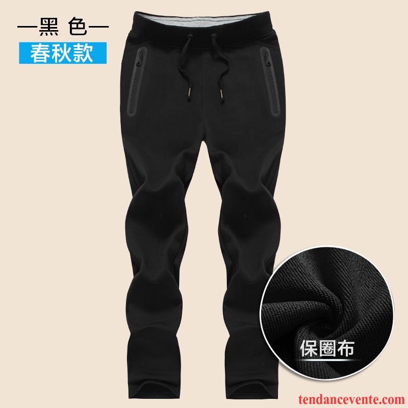 Pantalon Lin Noir Homme Décontractée L'automne Matelassé Jambe Droite Printemps Renforcé Sport Pantalon Homme Chauds Hiver Plus De Velours Taillissime Baggy Écarlate Vente