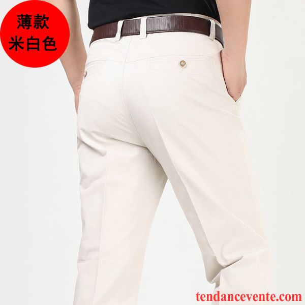 Pantalon Mode Blanc Forme Haute Cintrée Pantalon Homme Été Matelassé Plus De Velours L'automne Baggy Hiver