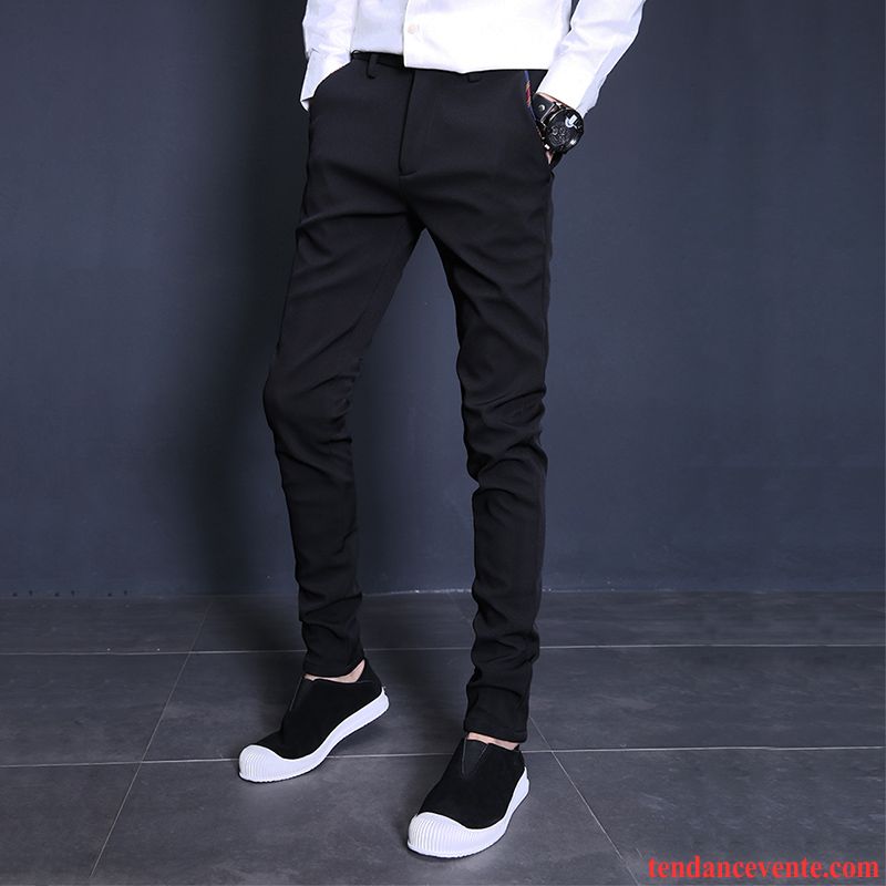 Pantalon Rose Homme Noir Tendance Hiver L'automne Slim Homme Pantalon Plus De Velours Beaucoup Rouge