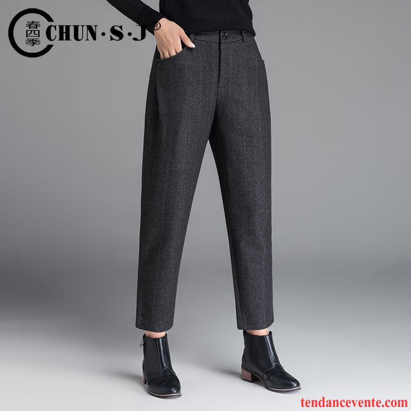 Pantalon À Carreaux Femme Pantalon Carreaux Femme De Laine Rayé Hiver Baggy Renforcé Neuvième Pantalon Décontractée L'automne Harlan Vente