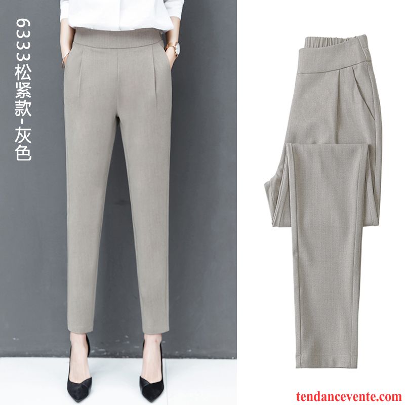 Pantalons Femme Costume Légère Mode Été Mince Harlan Gris