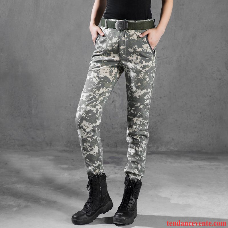 Pantalons Femme Coupe-vent Imperméable L'automne Camouflage Renforcé Hiver Vert