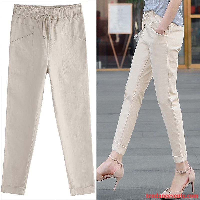 Pantalons Femme Neuvième Pantalon Été Baggy Maigre Harlan Décontractée Blanc