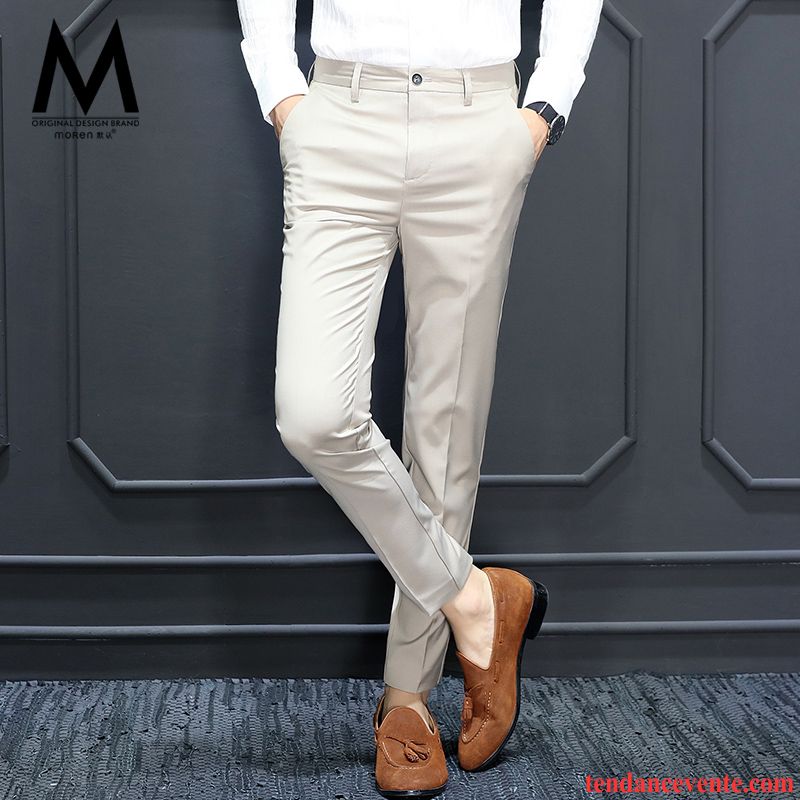 Pantalons Homme Chauds Slim Hiver Costume De Travail L'automne Gris Clair