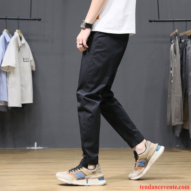 Pantalons Homme Décontractée Jambe Droite Tendance Légère Bureau Baggy Gris