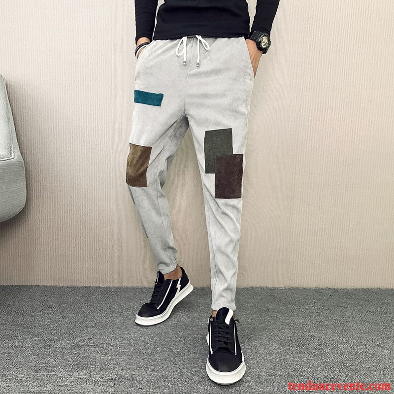 Pantalons Homme L'automne Maigre Tendance Slim Décontractée Pièce Gris Clair