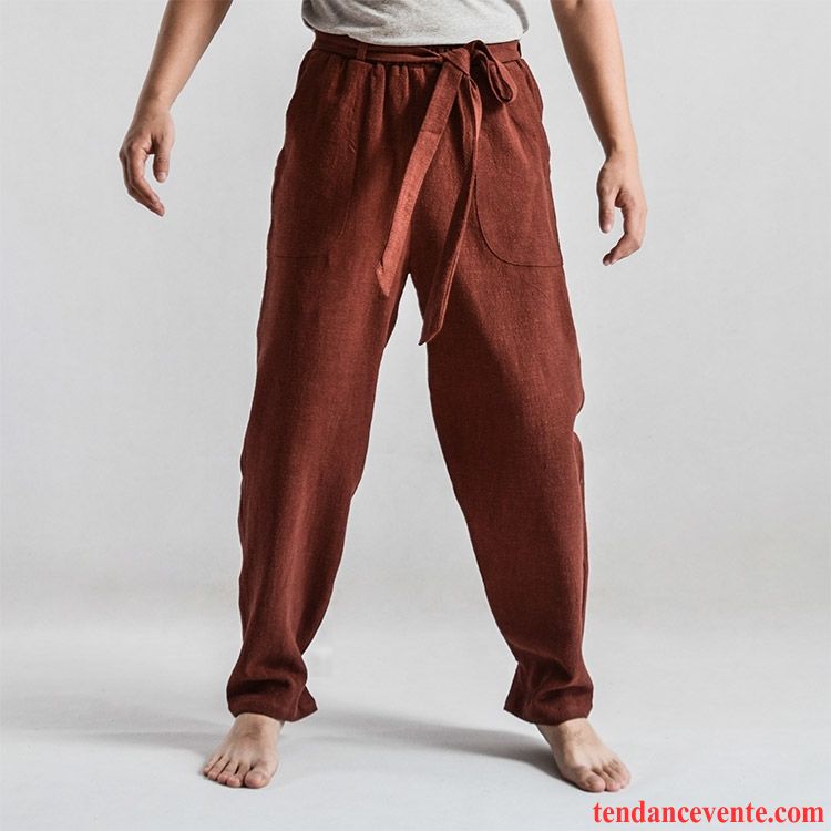 Pantalons Homme Matelassé Style Chinois Sport Baggy Taillissime Décontractée Violet