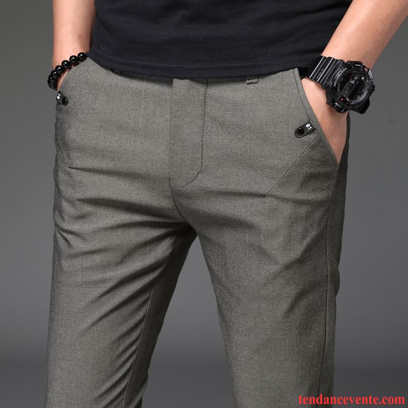 Pantalons Homme Printemps L'automne Jambe Droite Baggy Slim Hiver Gris Foncé