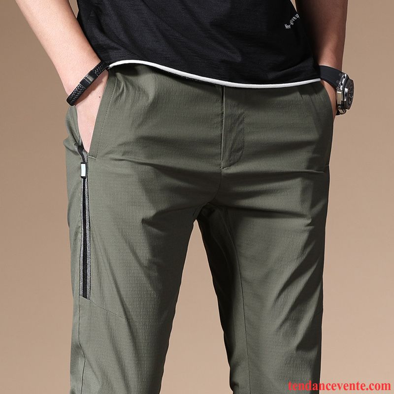 Pantalons Homme Printemps Tous Les Assortis Tendance Slim L'automne Travailler Vert