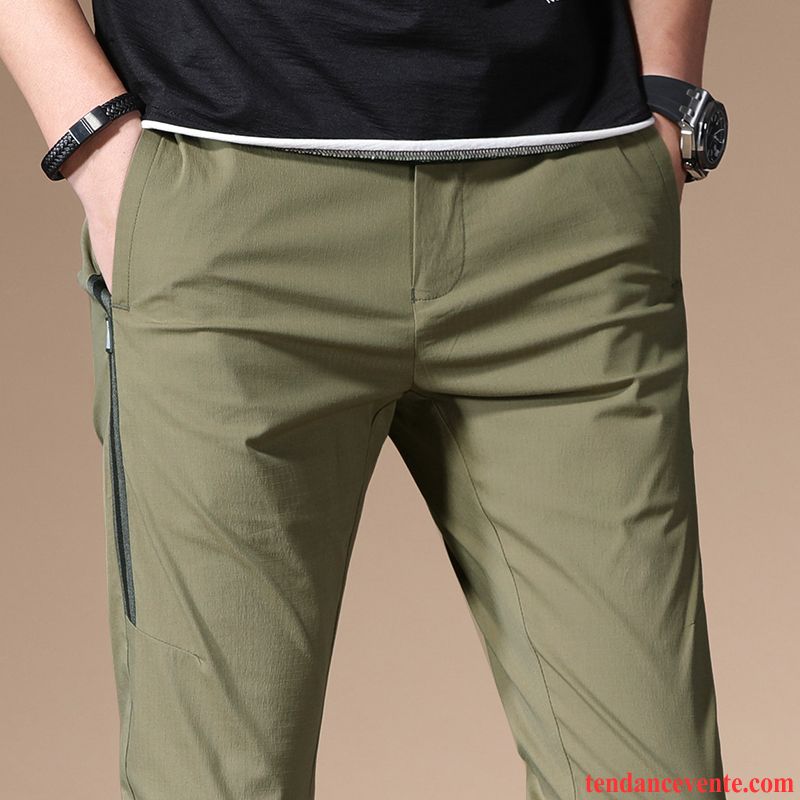 Pantalons Homme Printemps Tous Les Assortis Tendance Slim L'automne Travailler Vert