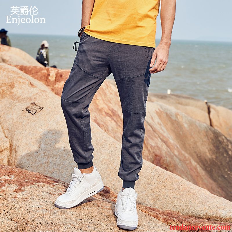 Pantalons Homme Sport Légère Été Tendance Décontractée Noir