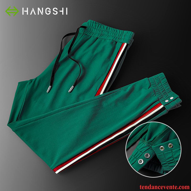 Pantalons Homme Tendance Mince Bleu Sport L'automne Rayé Vert