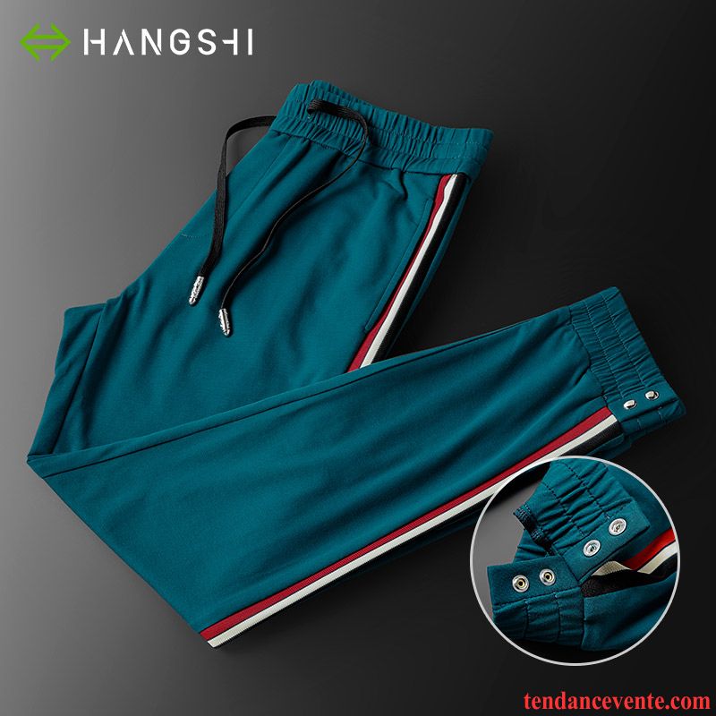 Pantalons Homme Tendance Mince Bleu Sport L'automne Rayé Vert