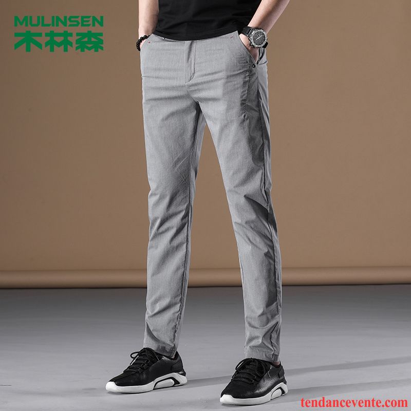 Pantalons Homme Tendance Été Slim Tous Les Assortis Printemps L'automne Gris